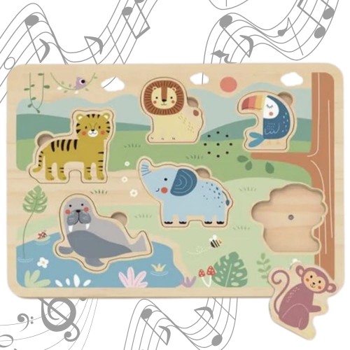 TOOKY TOY Drewniane Interaktywne Puzzle Zwierzątka
