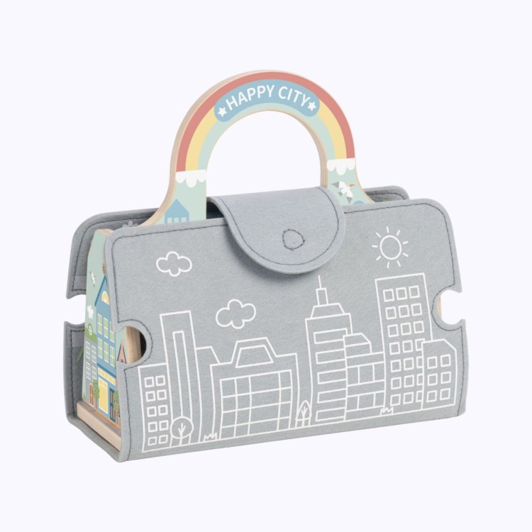 TOOKY TOY Zestaw Mini Miasto Przenośny Zestaw Torba Samochody