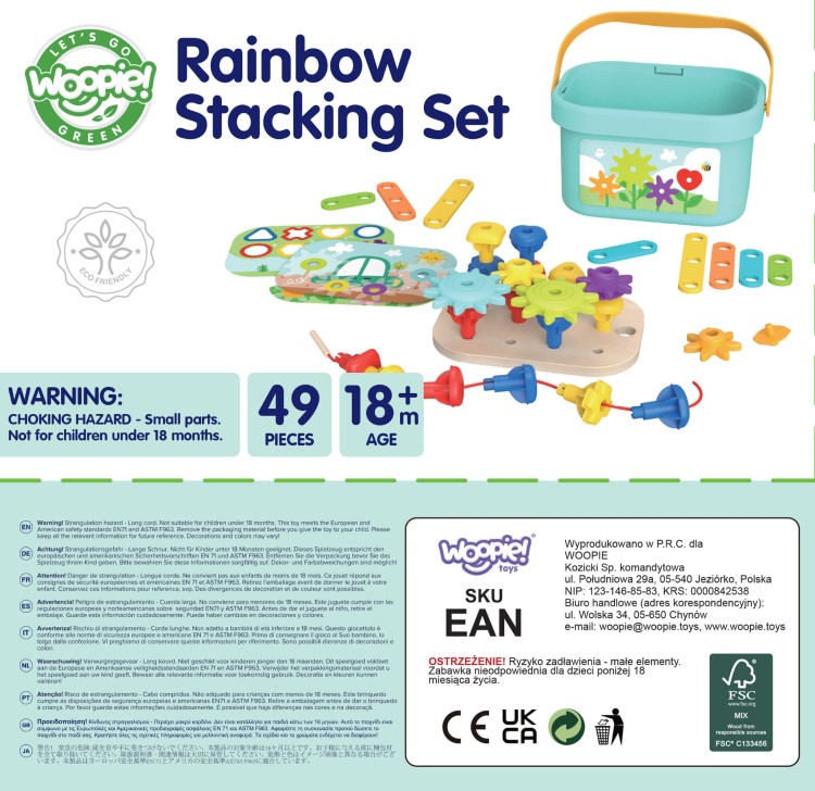 WOOPIE GREEN Konstrukcyjny BOX Motoryczny Montessori 12w1 FSC