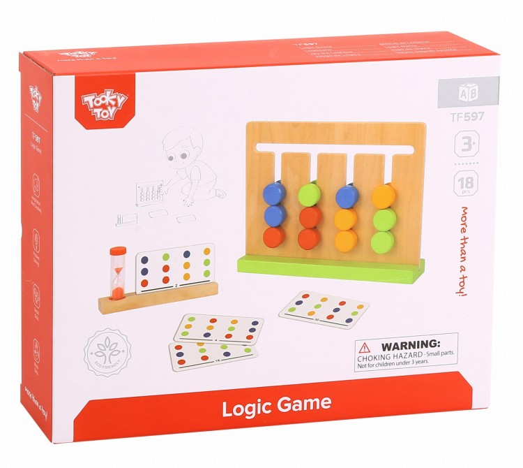 TOOKY TOY Gra Logiczna Układanka na Czas Kolory 30 Wzorów 18 el.