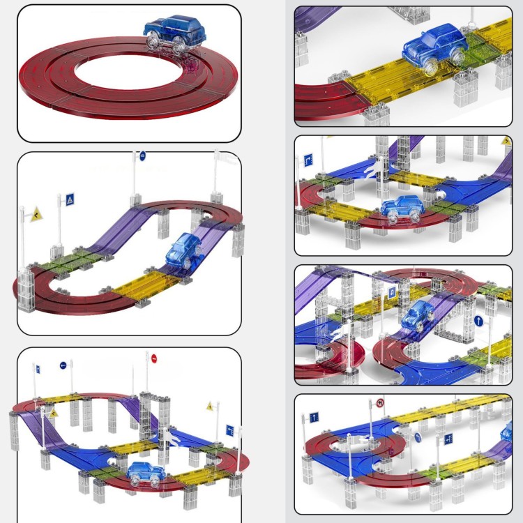 Magnetyczny Tor Samochodowy Wyścigowy + Autko 76 el.