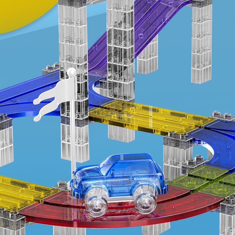 Magnetyczny Tor Samochodowy Wyścigowy + Autko 76 el.