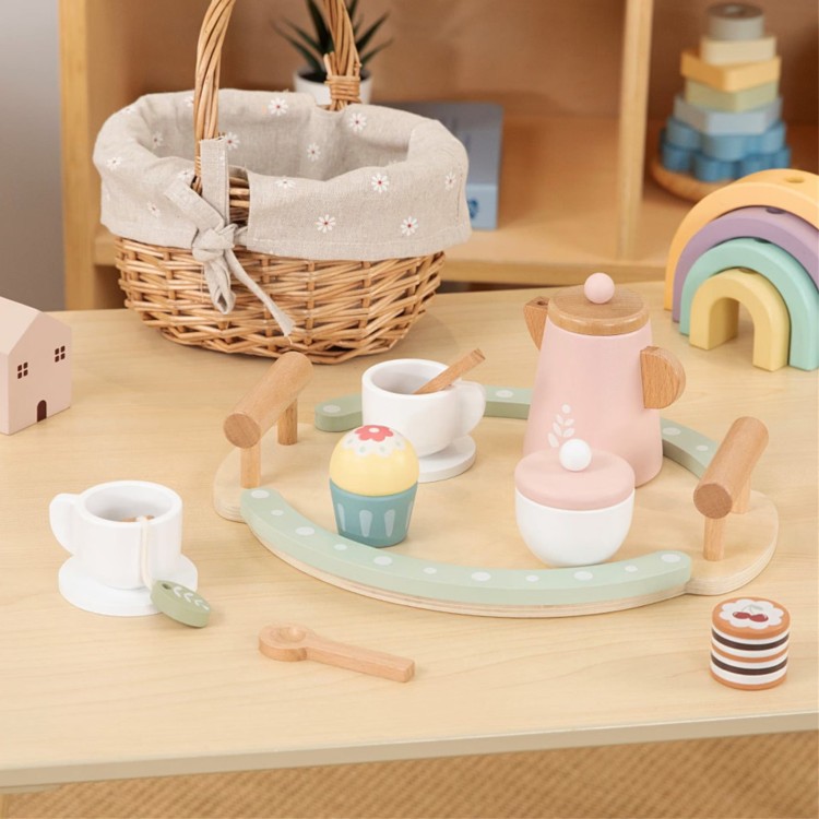 Drewniany Zestaw do Herbaty i Kawy 12 el. FSC