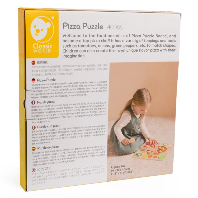 Drewniana Pizza do Krojenia Układanka Warzywa 22 el.