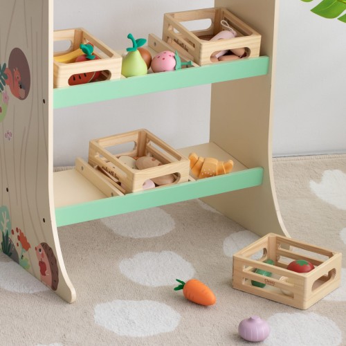 Zestaw Drewnianych Wypieków w Koszyku 6 el.