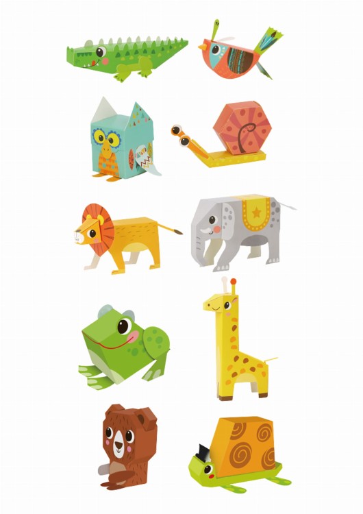 WOOPIE ART&FUN Zestaw Kreatywny Origami 3D Zrób to Sam 10 Zwierzaków