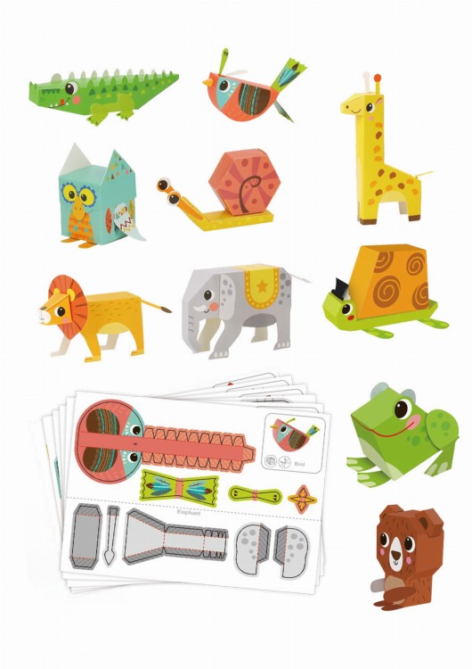 WOOPIE ART&FUN Zestaw Kreatywny Origami 3D Zrób to Sam 10 Zwierzaków