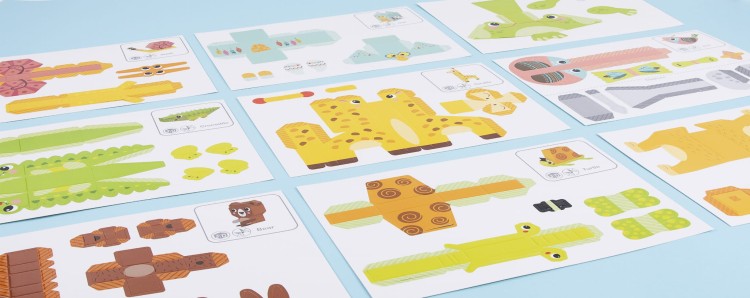 WOOPIE ART&FUN Zestaw Kreatywny Origami 3D Zrób to Sam 10 Zwierzaków