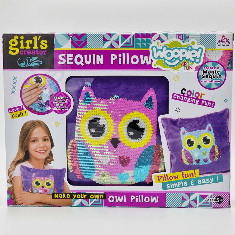 WOOPIE ART&FUN Zestaw Kreatywny Poduszka do Ozdobienia Sówka