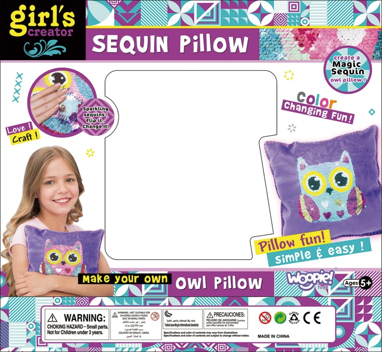 WOOPIE ART&FUN Zestaw Kreatywny Poduszka do Ozdobienia Sówka