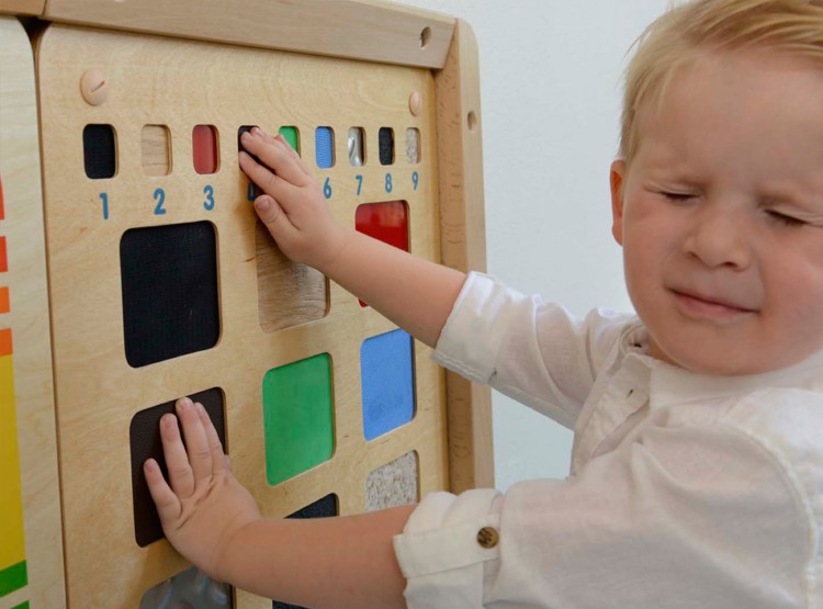 MASTERKIDZ Tablica Edukacyjna Rozpoznawanie Materiałów Faktur Zmysł Dotyku