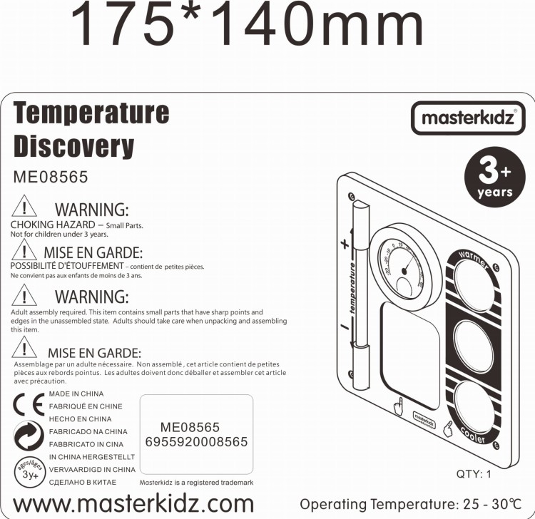 MASTERKIDZ Nauka o Temperaturze Ścienna Tablica Edukacyjna Flex