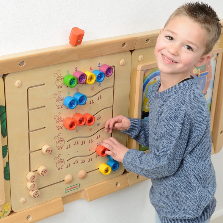 MASTERKIDZ Kolorowe Gąsieniczki Nauka Liczb i Ilości - Tablica Ścienna Edukacyjna Montessori