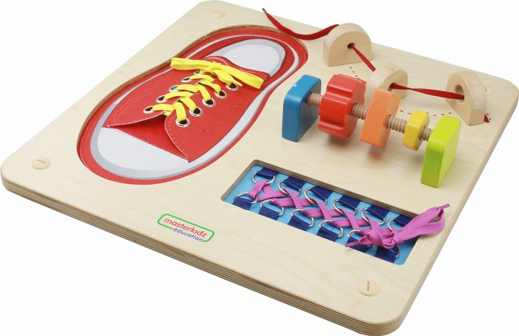 MASTERKIDZ Tablica Edukacyjna - Zręczność Manualna Sznurowanie Montessori