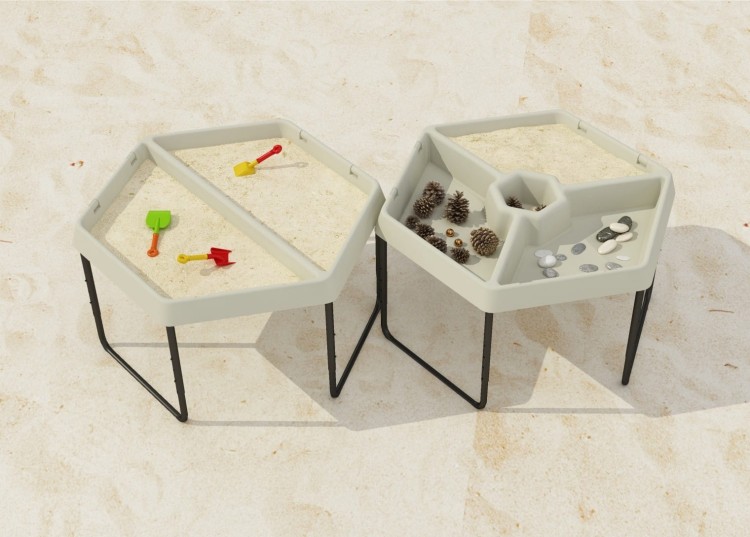 MASTERKIDZ Sześciokątny Stolik Do Zabawy Piaskiem i Wodą Labirynt Regulowana Wysokość