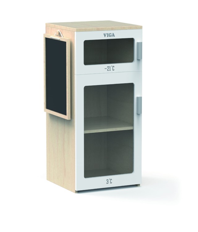 Viga Drewniana Lodówka Z Tablicą Kredową