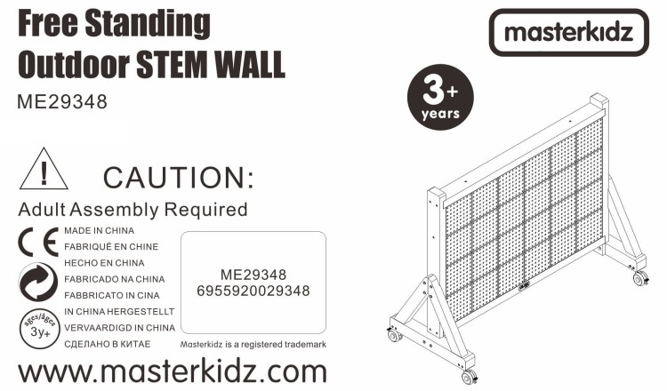MASTERKIDZ Drewniana Ściana Tablica XXL Naukowa Kreatywna STEM WALL Outdoor
