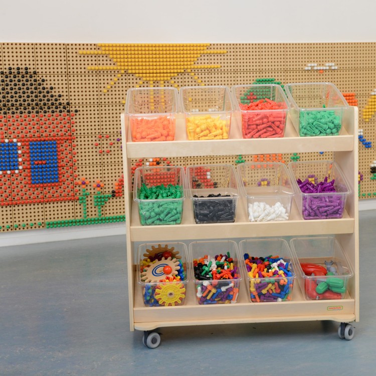 MASTERKIDZ Regał na Kółka - 3 Półki Na Akcesoria Do Tablicy STEM 800H x 800L