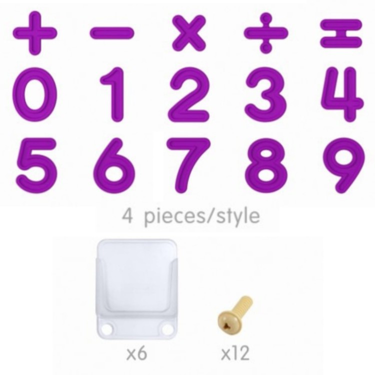 MASTERKIDZ Zestaw Cyferek i Znaków do Nauki Liczenia i Matematyki do Paneli Ściennych STEM 82 el.