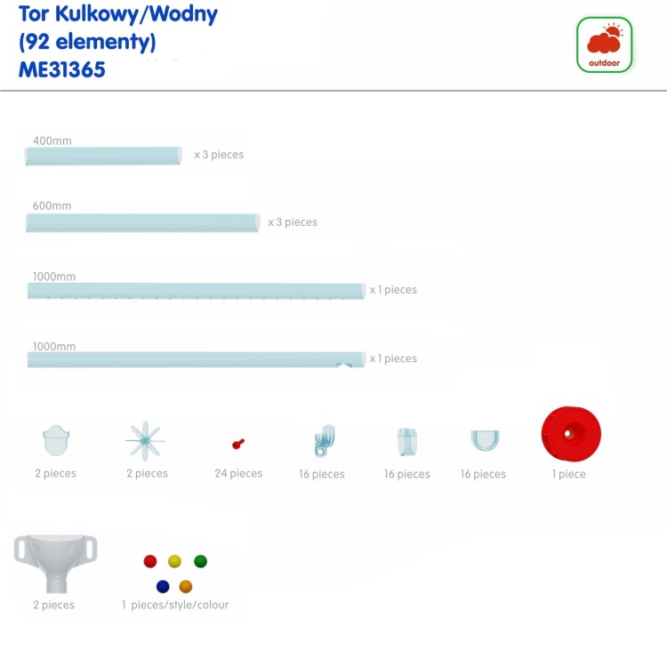 MATSERKIDZ Zestaw do Budowy Toru Wodnego 92el.