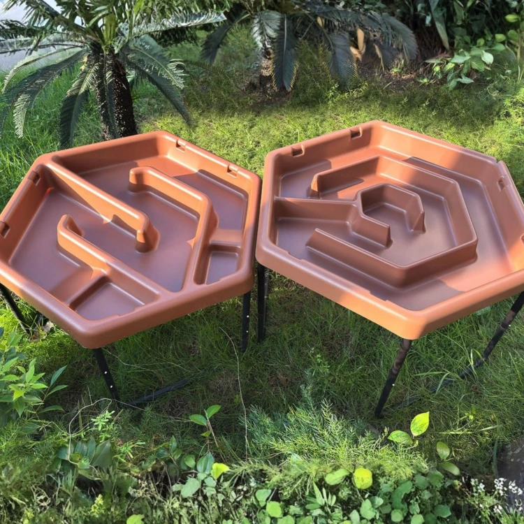 MASTERKIDZ Sześciokątny Stolik Do Zabawy Piaskiem i Wodą Regulowany