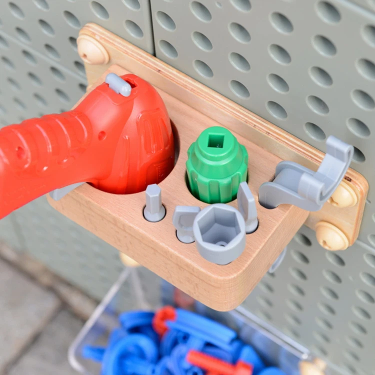 MASTERKIDZ Wolnostojąca Ściana STEM + Akcesoria Kołki Tace Klocki Narzędzia