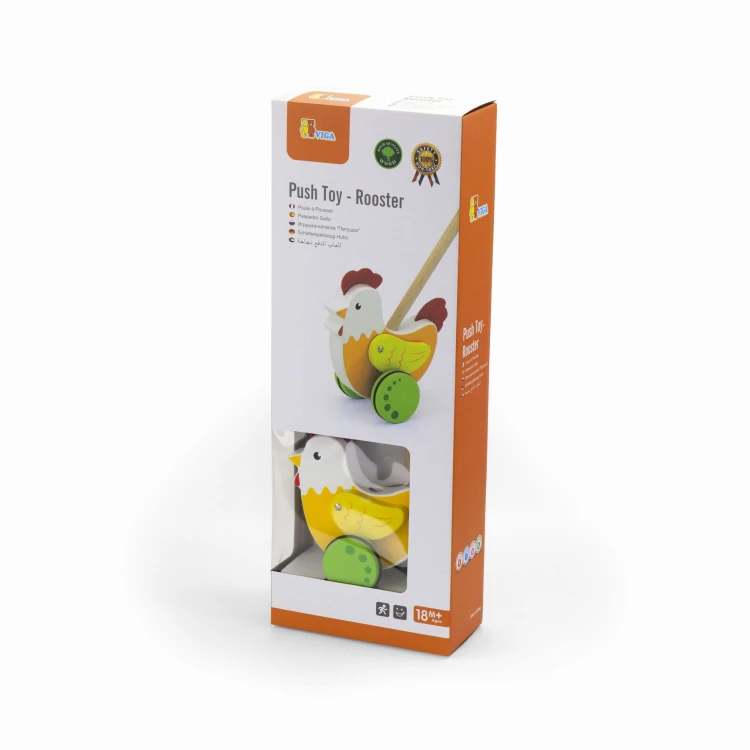 VIGA Drewniany Pchacz Edukacyjny Kurka