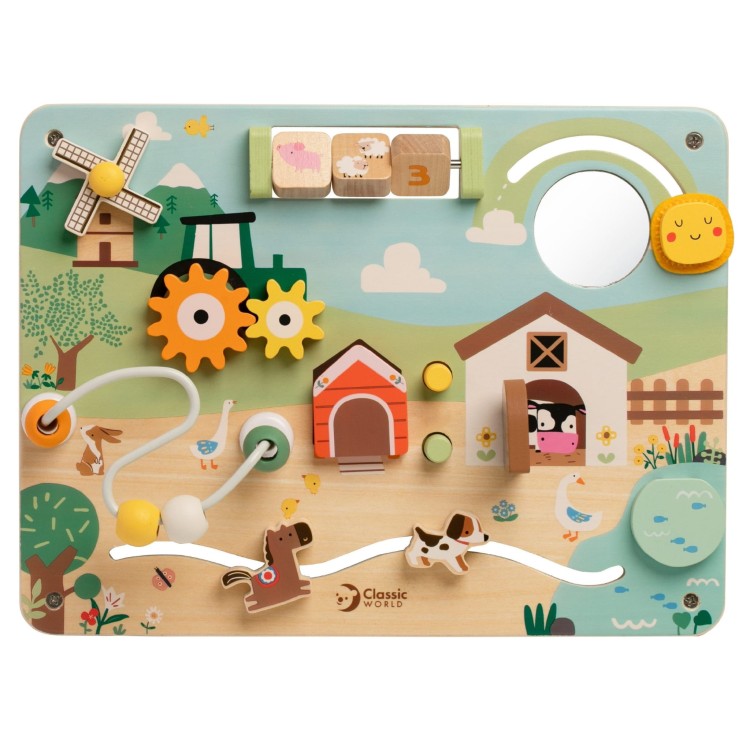 CLASSIC WORLD Drewniana Tablica Manipulacyjna Aktywności Farma