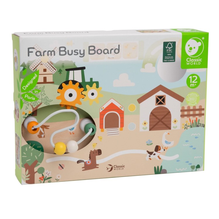 CLASSIC WORLD Drewniana Tablica Manipulacyjna Aktywności Farma