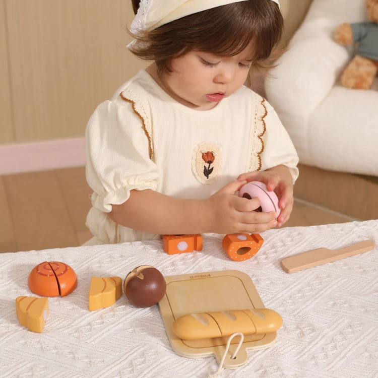 VIGA Drewniany Zestaw Śniadaniowy – Mały Piekarz