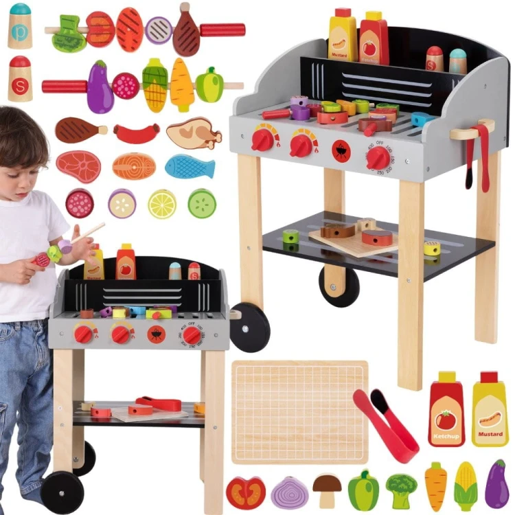 WOOPIE GREEN Grill Drewniany Szaszłyki Warzywa Akcesoria 24el.