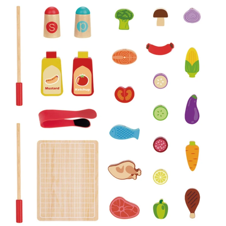 WOOPIE GREEN Grill Drewniany Szaszłyki Warzywa Akcesoria 24el.