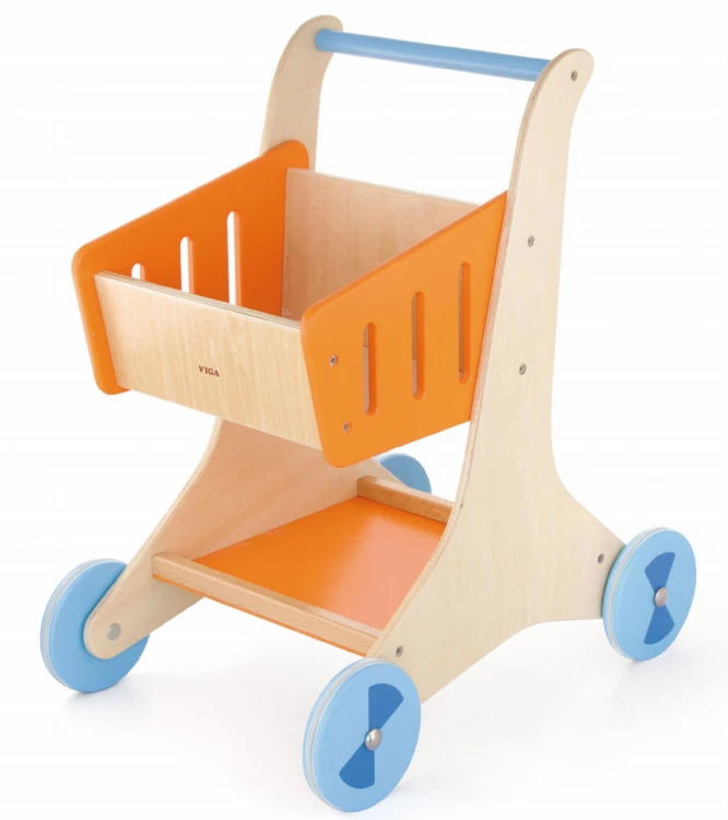VIGA Drewniany Wózek sklepowy na zakupy