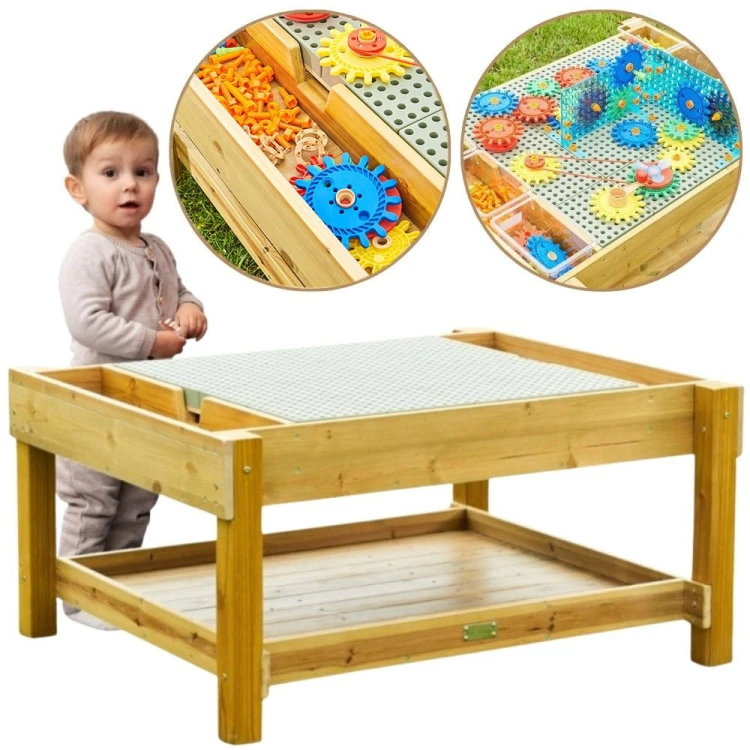 MASTERKIDZ Drewniany Stół Edukacyjny 1200L STEM Outdoor + Akcesoria