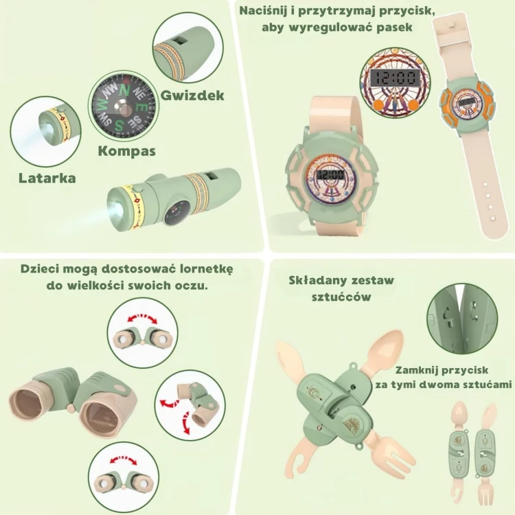 WOOPIE Discovery Zestaw Małego Odkrywcy Namiot Kempingowy XXL na Biwak 15 el.