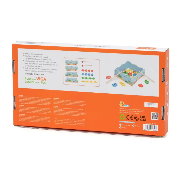 VIGA Drewniana Gra Magnetyczna Wędkowanie – Nauka i Zabawa w Jednym
