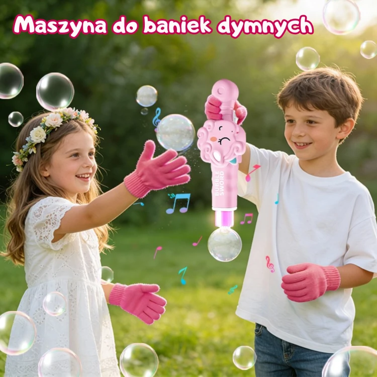 WOOPIE Magiczny Pistolet Na Bańki z Dymem Maszynka Do Baniek Jednorożec