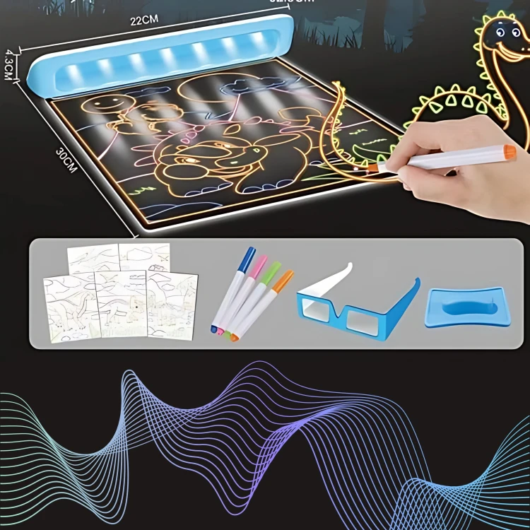 WOOPIE Magiczna Tablica 3D Podświetlenie LED do Rysowania