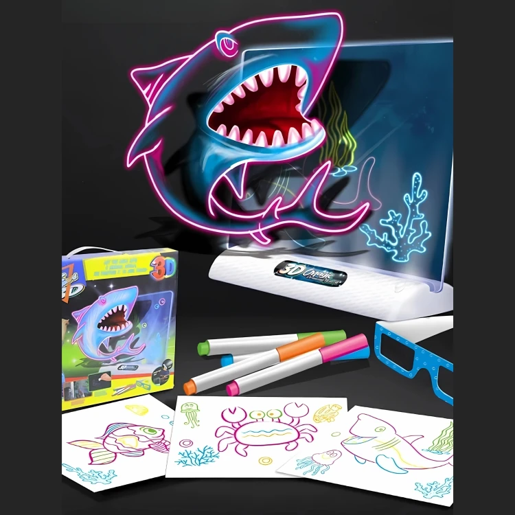 WOOPIE Magiczna Tablica 3D Podświetlenie LED do Rysowania