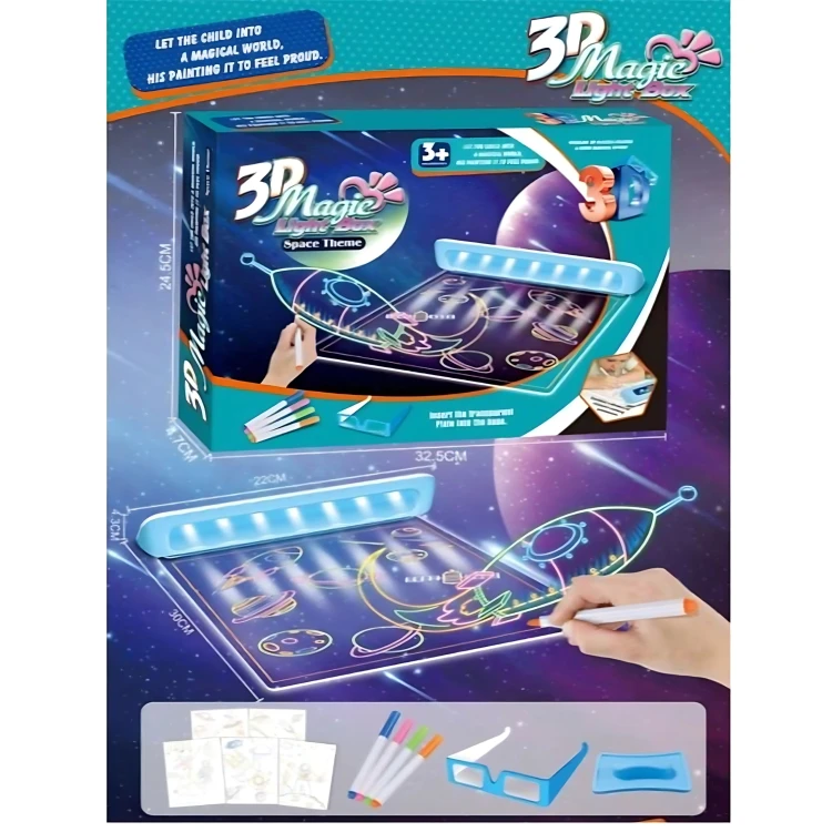 WOOPIE Magiczna Tablica 3D Podświetlenie LED do Rysowania