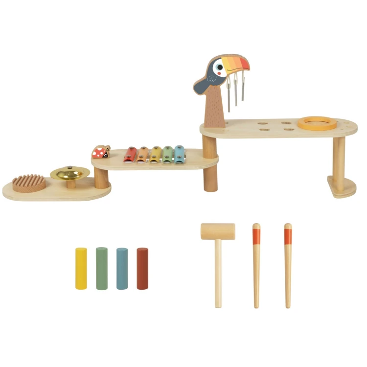 TOOKY TOY Zestaw Instrumentów Edukacyjny Stolik Muzyczny -Tukan