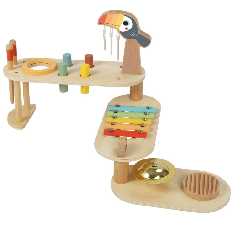 TOOKY TOY Zestaw Instrumentów Edukacyjny Stolik Muzyczny -Tukan