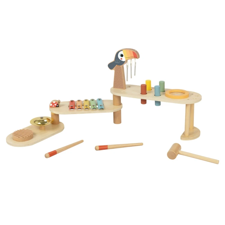 TOOKY TOY Zestaw Instrumentów Edukacyjny Stolik Muzyczny -Tukan
