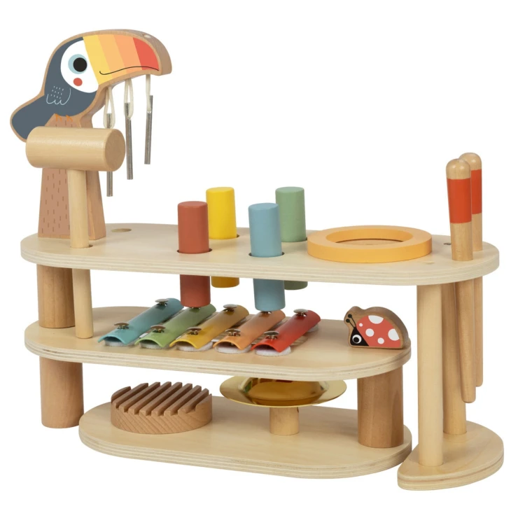 TOOKY TOY Zestaw Instrumentów Edukacyjny Stolik Muzyczny -Tukan