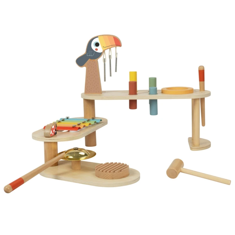 TOOKY TOY Zestaw Instrumentów Edukacyjny Stolik Muzyczny -Tukan