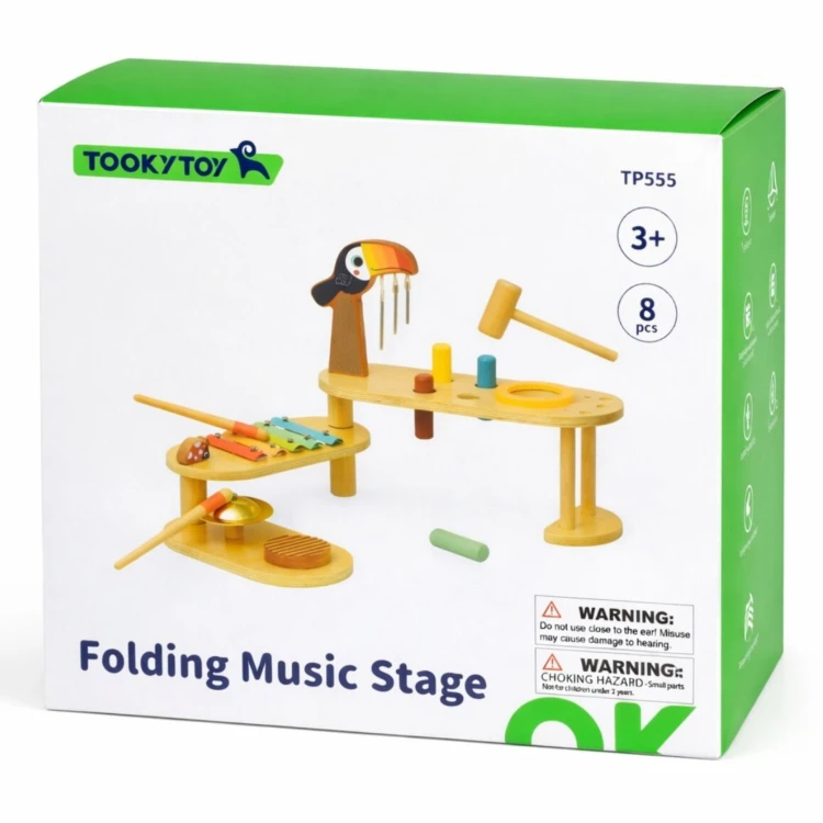 TOOKY TOY Zestaw Instrumentów Edukacyjny Stolik Muzyczny -Tukan