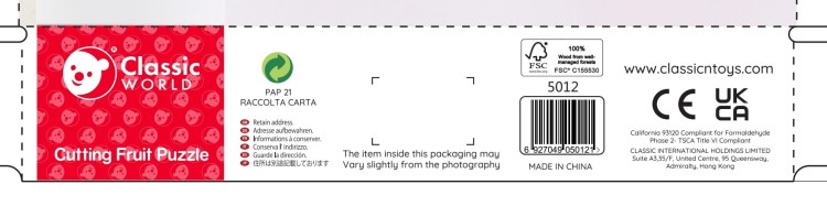 CLASSIC WORLD Zestaw do Krojenia Owoców na Rzepy MONTESSORI 20 el.