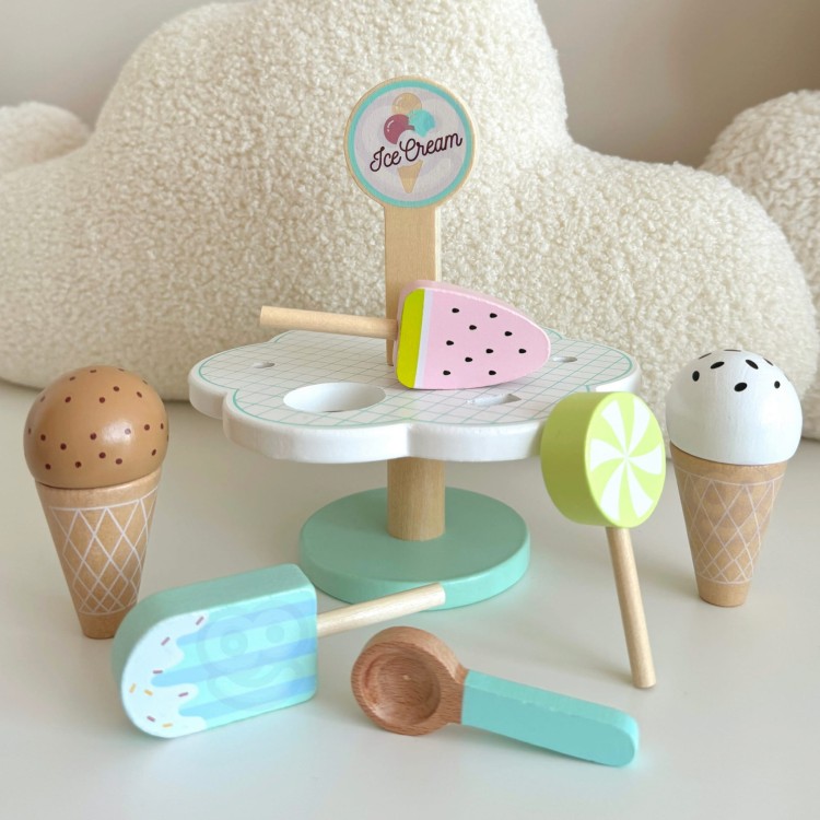 TOOKY TOY Drewniane Lody Magnetyczne na Stojaku