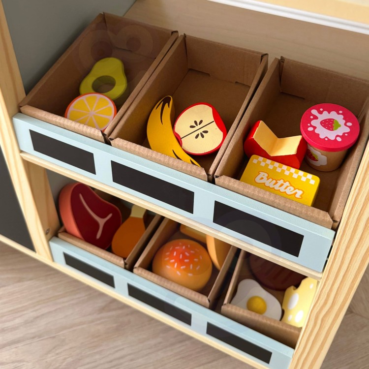 WOOPIE GREEN Sklepik Duży Wielofunkcyjny Drewniany Stragan Food Truck 73 el