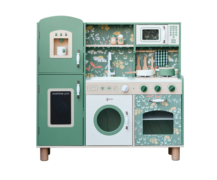 CLASSIC WORLD Duża Drewniana Kuchnia Vintage dla Dzieci + Akc